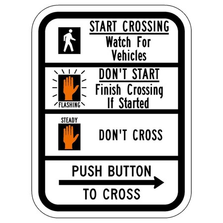 Sign Solutions Usa 12 in Height, 9 in Width, Aluminum, Vertical Rectangle DUS08HWT0912R10-3bR